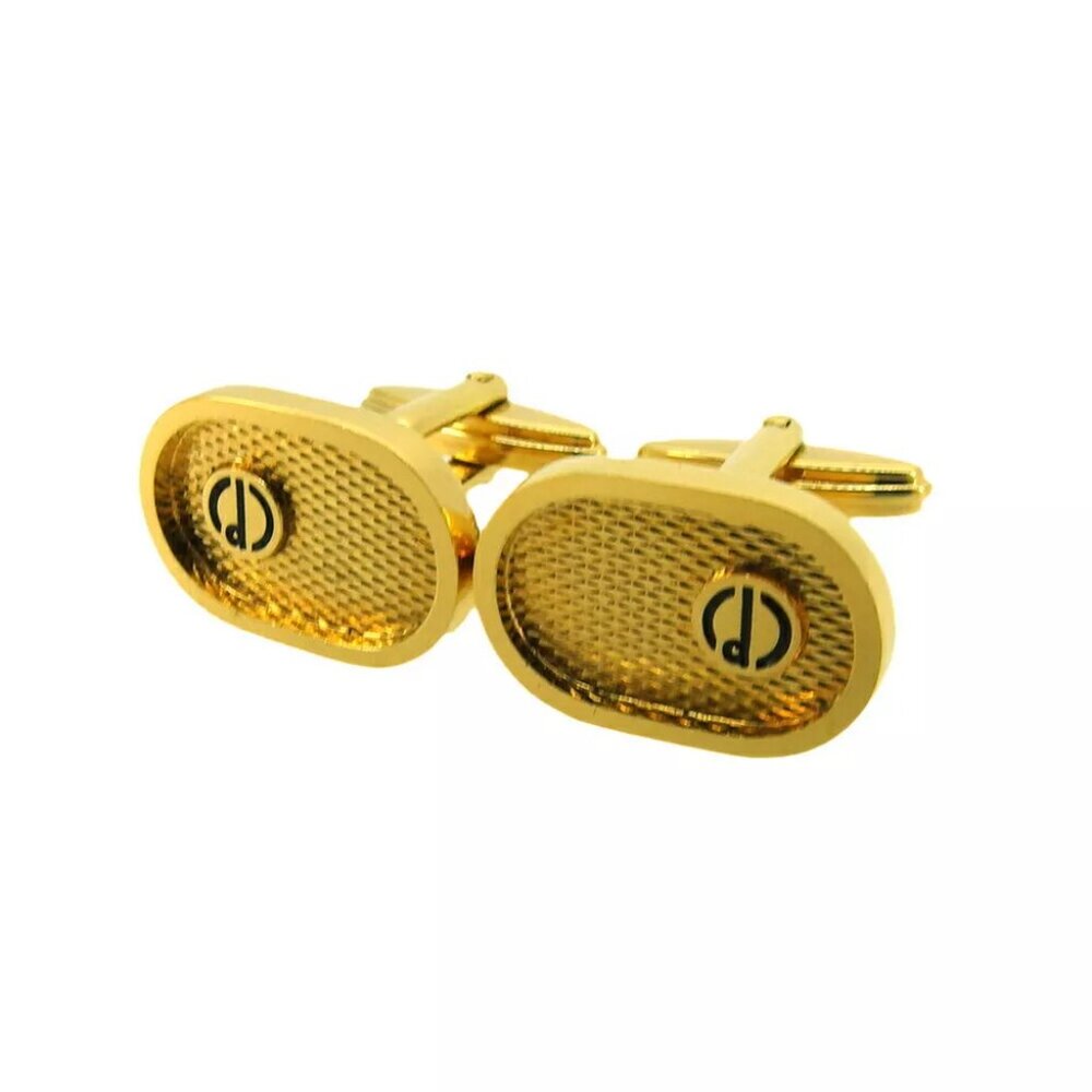 Dunhill Cufflinks D Mark Gold Bracket Authentic USED